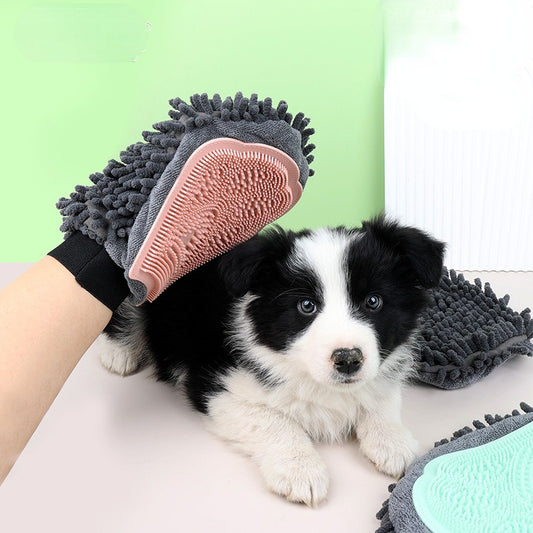 "POPPA" Pet Bathing Brush & Pet Grooming Glove 2-in-1 Brush, Massage & Dry for Dogs & Cats" - Poppa online store