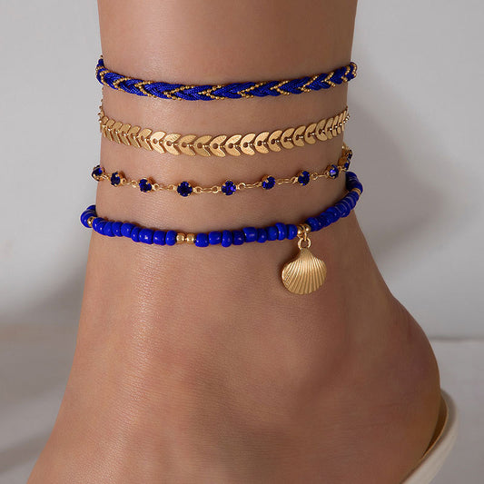 4pcs Set Bohemian Woven Rope Chain For Men And Women Fashion Jewelry - Poppa online store