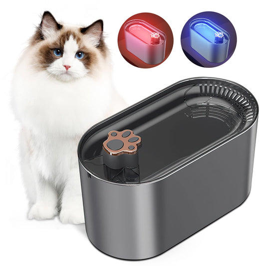 3L Cat Water Fountain Filter Automatic Drinker For Dogs Cats With LED Light